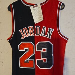Mitchell & Ness Red and Black Jordan Jersey